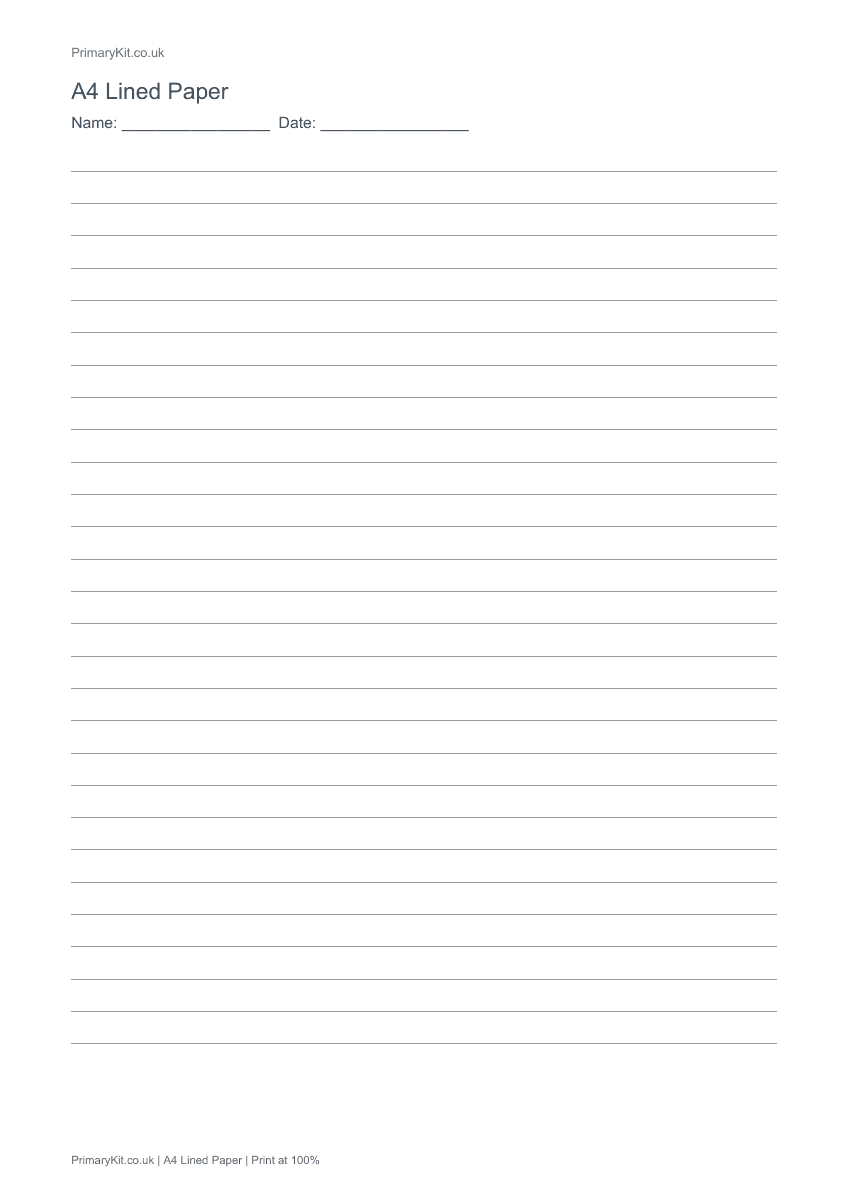 Detail from the first page of A4 Lined Paper