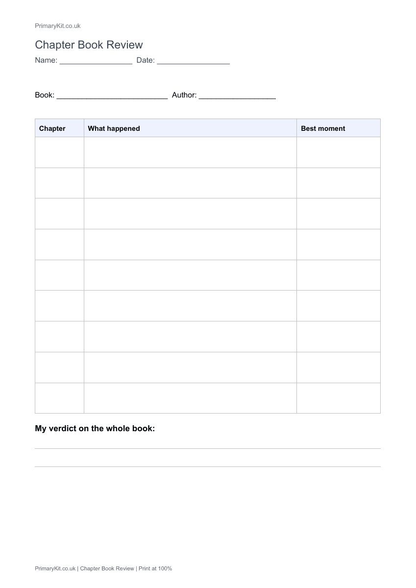 Actual PDF preview, page 1 of Chapter Book Review
