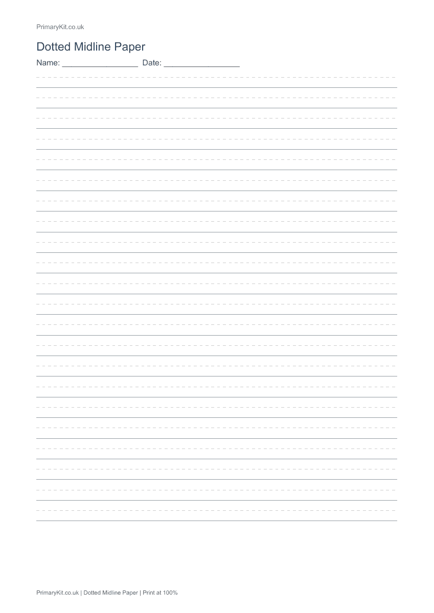 Actual PDF preview, page 1 of Dotted Midline Paper